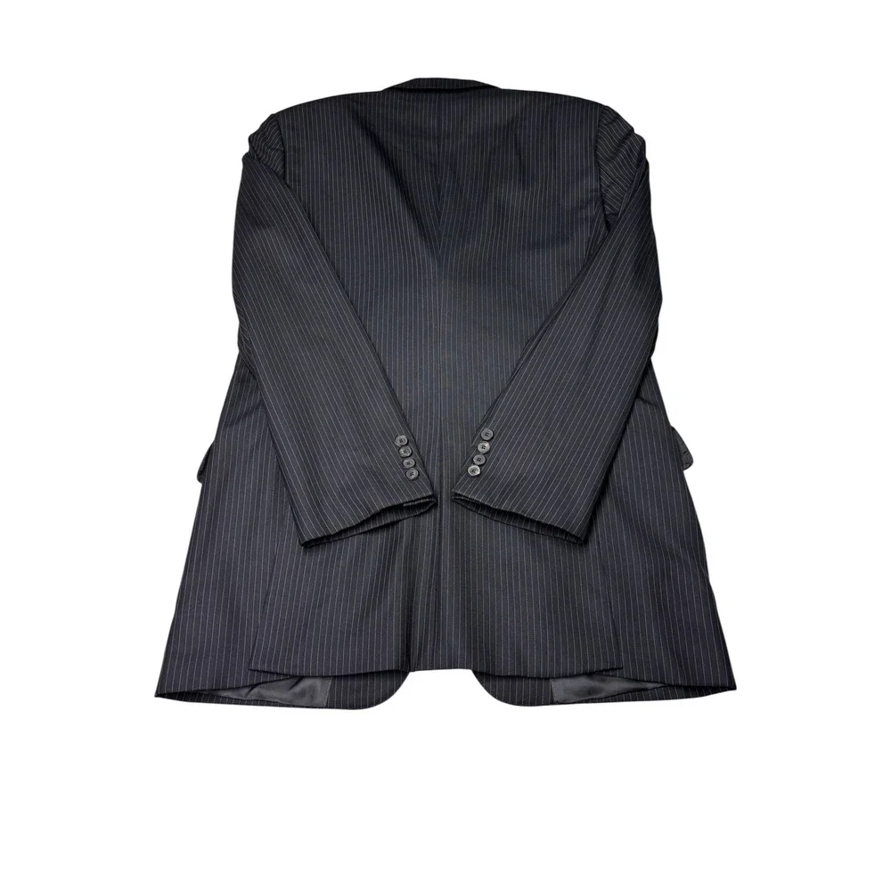 Hugo Boss Selection Portman Tower Blazer‎ Silk Wool Pinstripe Mens 42R black